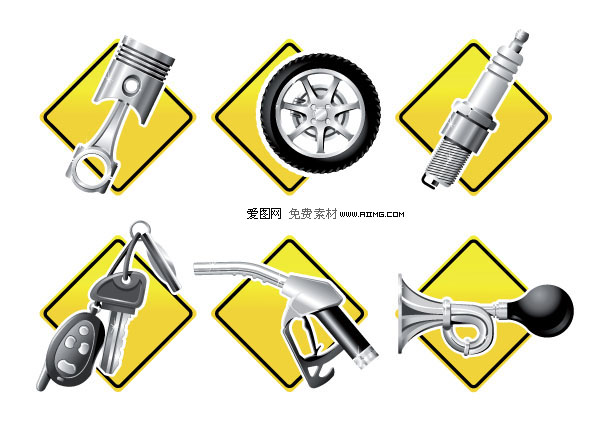 汽车故障标示图片大全 矢量车辆故障指示标识矢量图高清图片
