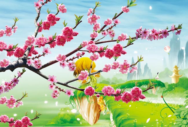 桃花壁纸桌面风景,壁纸大全风景桃花,最美的桃花风景,桃花风景图片