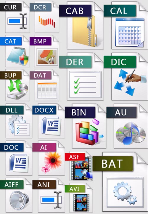 电脑软件各种文件格式图标-+爱图网设计图片素