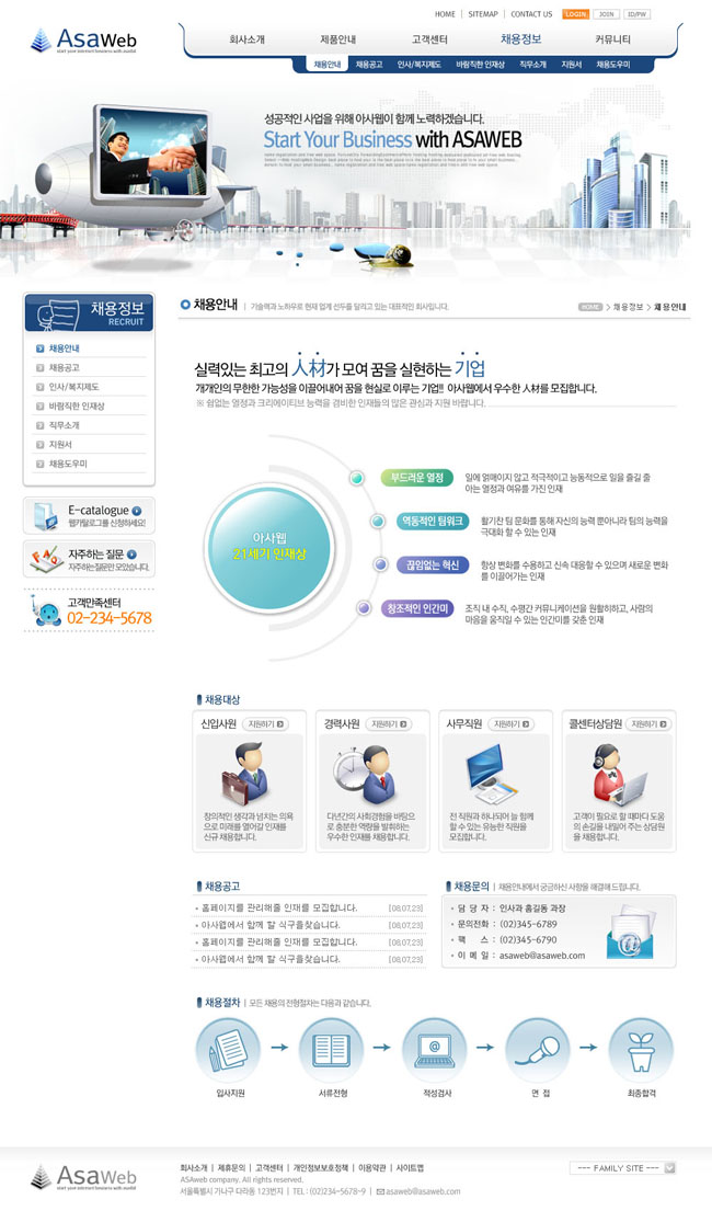 企业化韩国网页设计模板 - 蓝色系列 - 网页模板