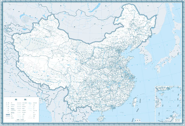 中国地图公路版矢量源文件 - 文化艺术矢量素材
